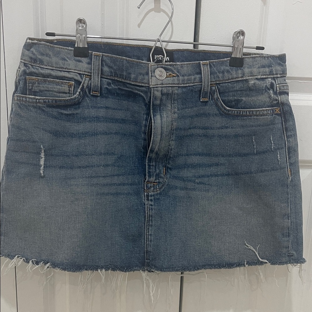 Hudson Jeans Distressed Blue Mini Skirt